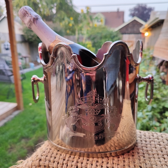 Vintage Other - Vintage Solid Brass Wine Ice Bucket Made in India